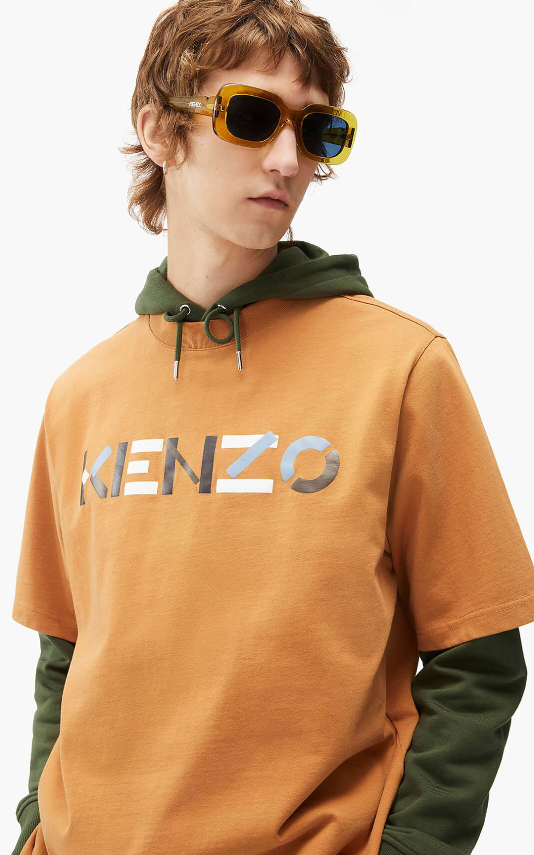 Camiseta Kenzo Multicoloured oversize Logo Masculino - Marrom | 628KXOPJZ